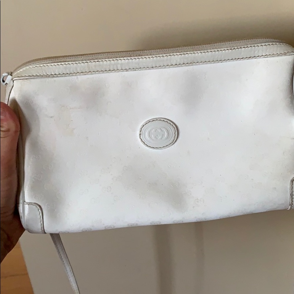White Monogrammed Gucci Bag